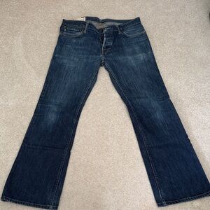Abercrombie & Fitch Men's Dark Blue Bootcut Jeans